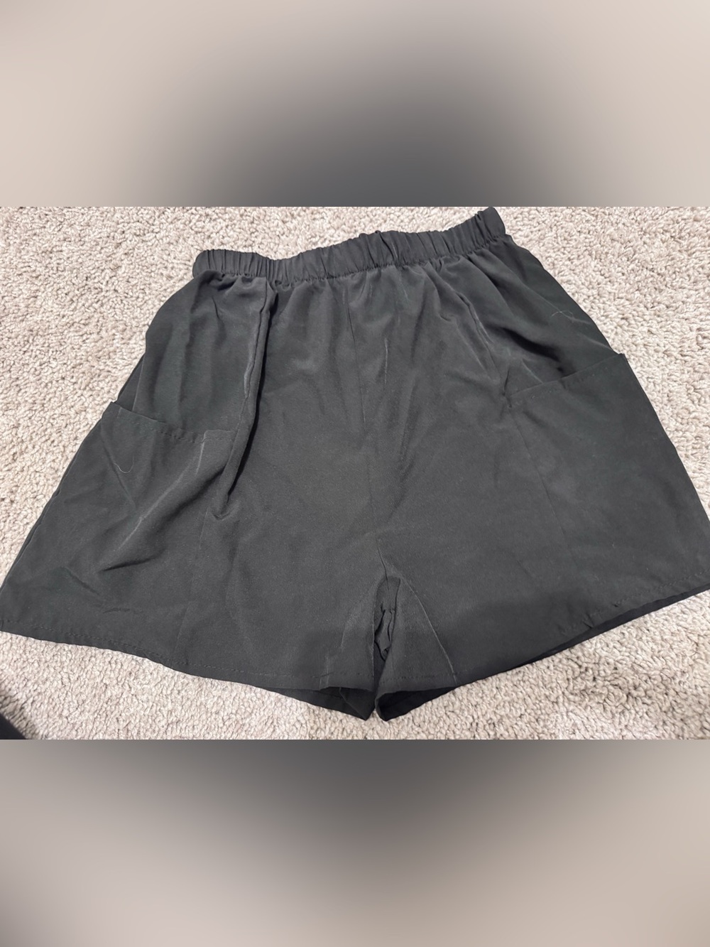 Black Elastic Waist Pull-On Shorts